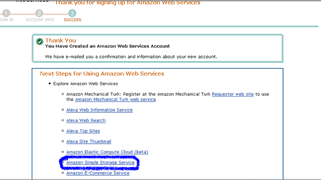 Successful Registration to AWS