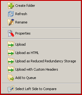 right click options on local files and folders