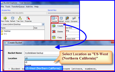 create amazon s3 bucket in us west region for Amazon S3