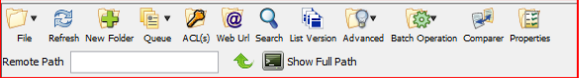 amazon s3 object tool bar