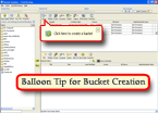Show balloon tooltip to create amazon s3 bucket