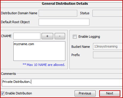 process for create private content distribution for amazon cloudfront