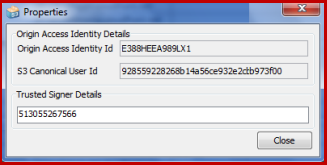 properties for get origin access identity details for amazon clodfront