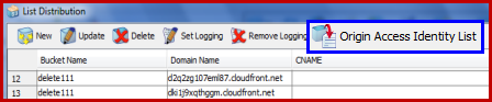 manage origin access identity list for private content distribution