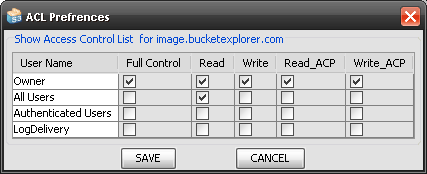 bucket access permission control box bucket access permission control box