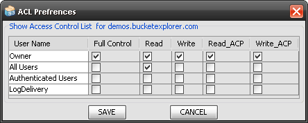 bucket access permission control box bucket access permission control box